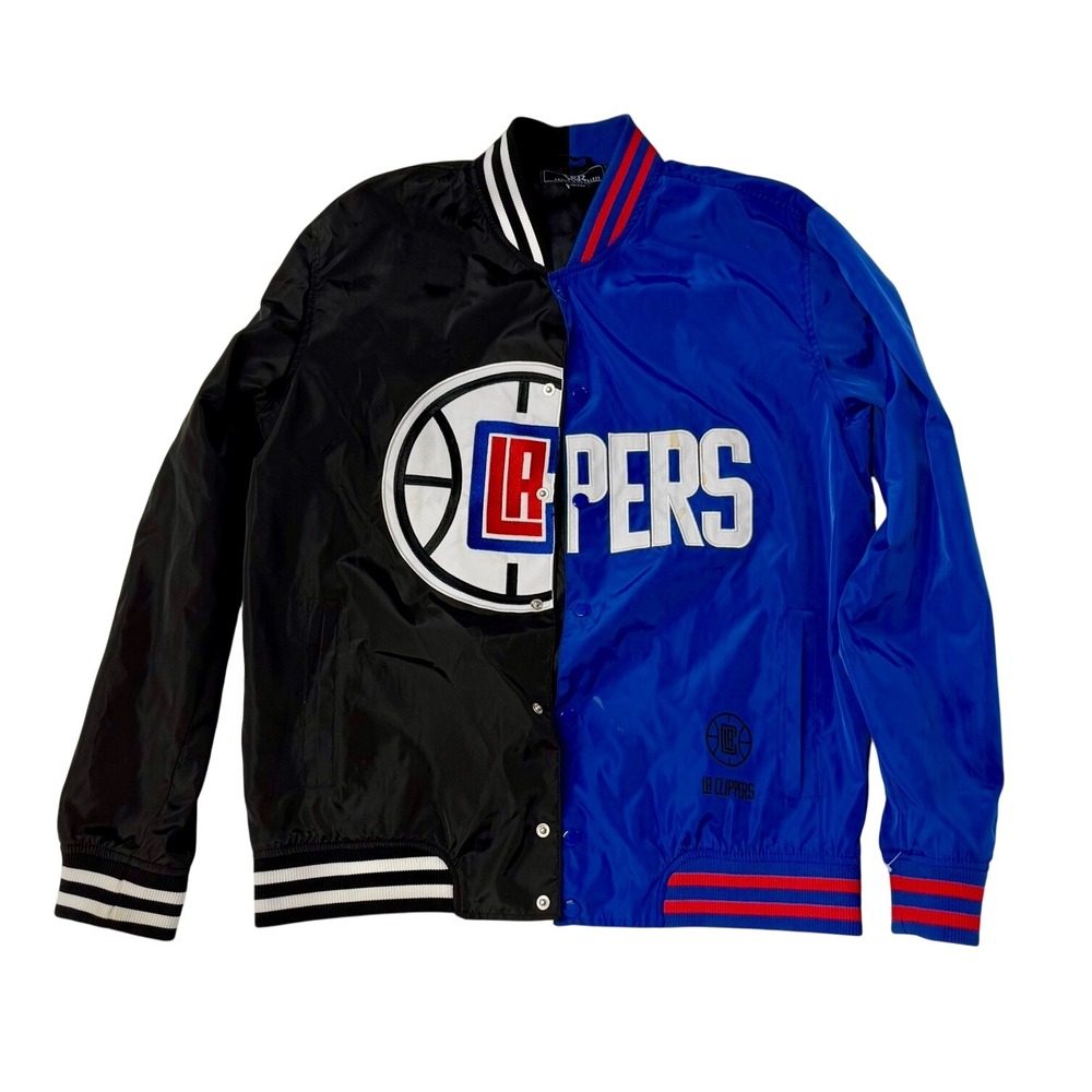 Young & Reckless Mens NBA Los Angeles Clippers Split Logo Bomber‎ Jacket Size L